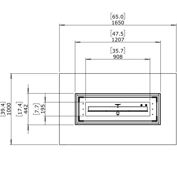 EcoSmart Fire Wharf 65 Dimensions