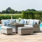 maze rattan oxford deluxe large corner sofa dining set with armchair