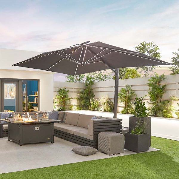 Titan Cantilever 3.5m Square Parasol With Freestanding Base