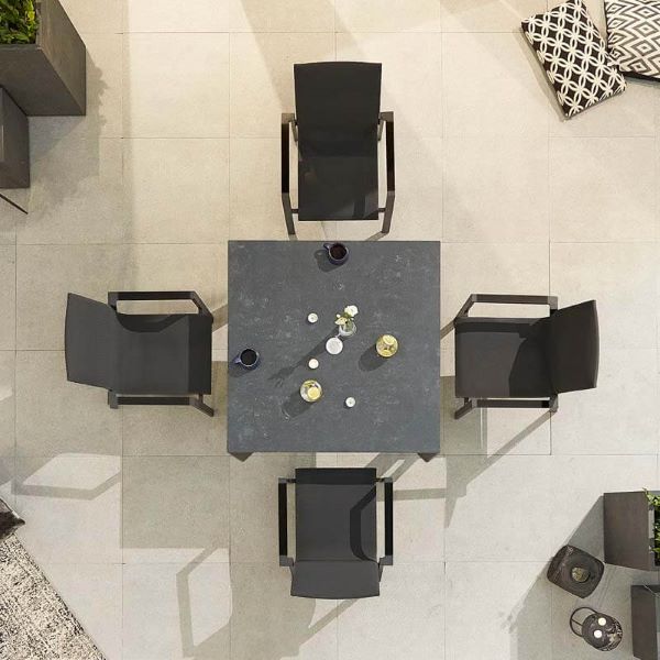 Westminster Pacific Dining Table and Chairs 4 Seater Black Aluminium