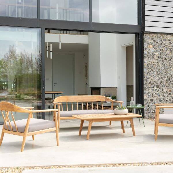 alexander rose dana teak lounge set with bench