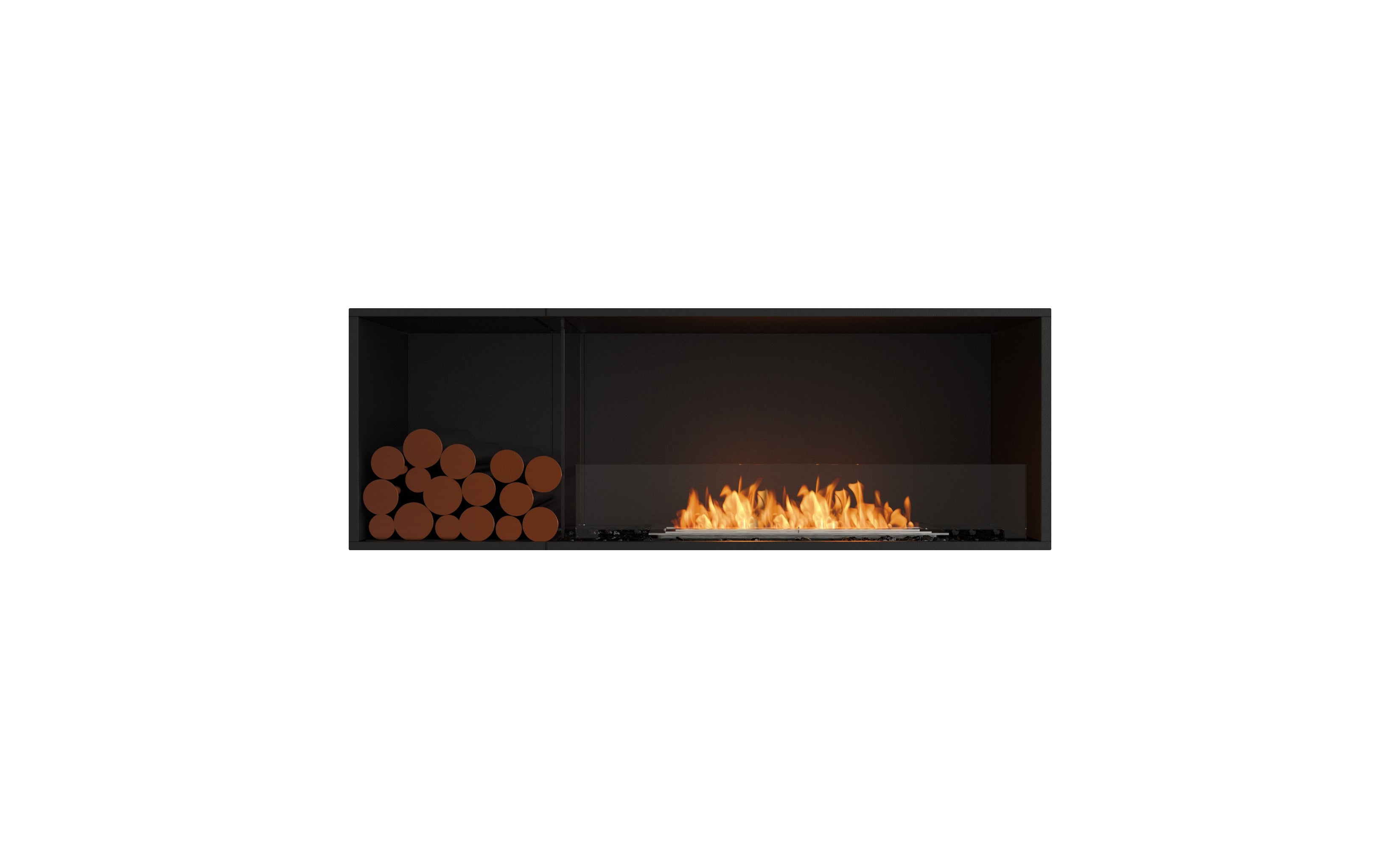 EcoSmart Fire Flex Single Sided Fireplaces with Decorative Log Boxes (multiple sizes to 0.57m to 4.2m)